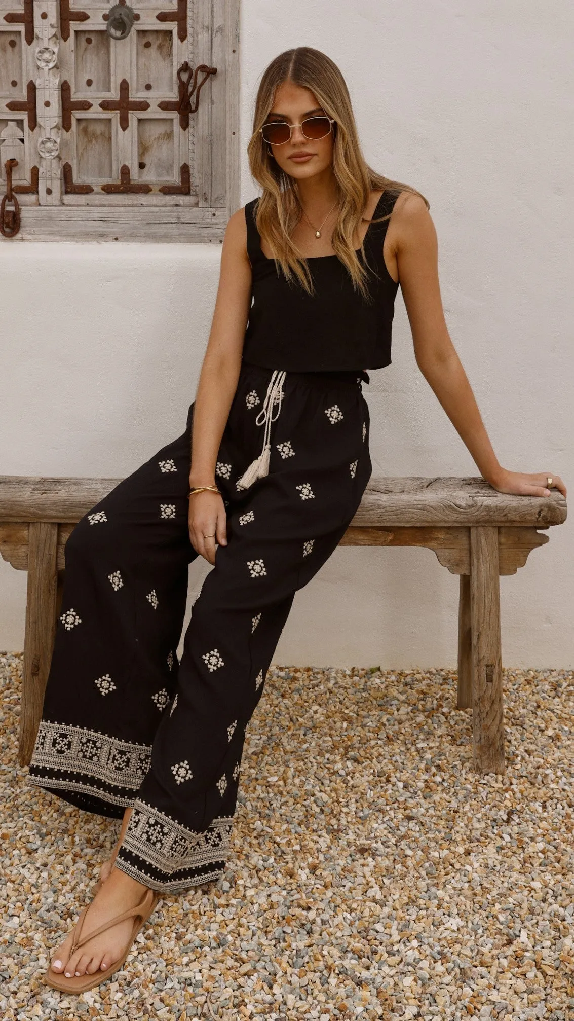 Deni Pants - Black/Beige sold by Billy J