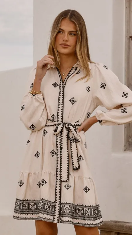 Delainey Mini Dress - Beige/Black sold by Billy J