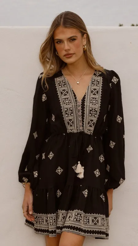 Delainey Mini Dress - Black/Beige sold by Billy J