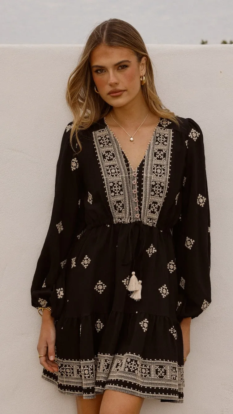 Delainey Mini Dress - Black/Beige sold by Billy J