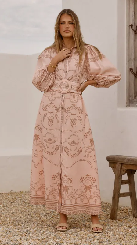 Xander Long Sleeve Maxi Dress - Blush sold by Billy J