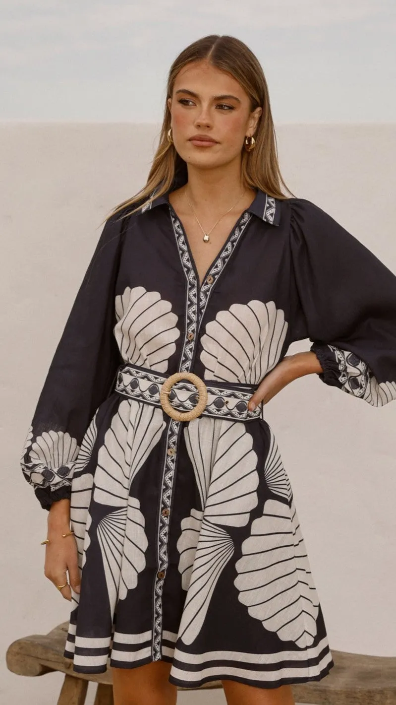 Mariel Long Sleeve Mini Dress - Black sold by Billy J