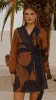 Cassidy Long Sleeve Mini Dress - Coco/Navy sold by Billy J