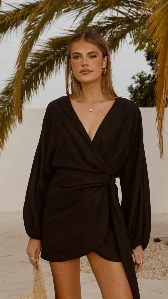 Myra Long Sleeve Mini Dress - Black sold by Billy J product image thumbnail 2