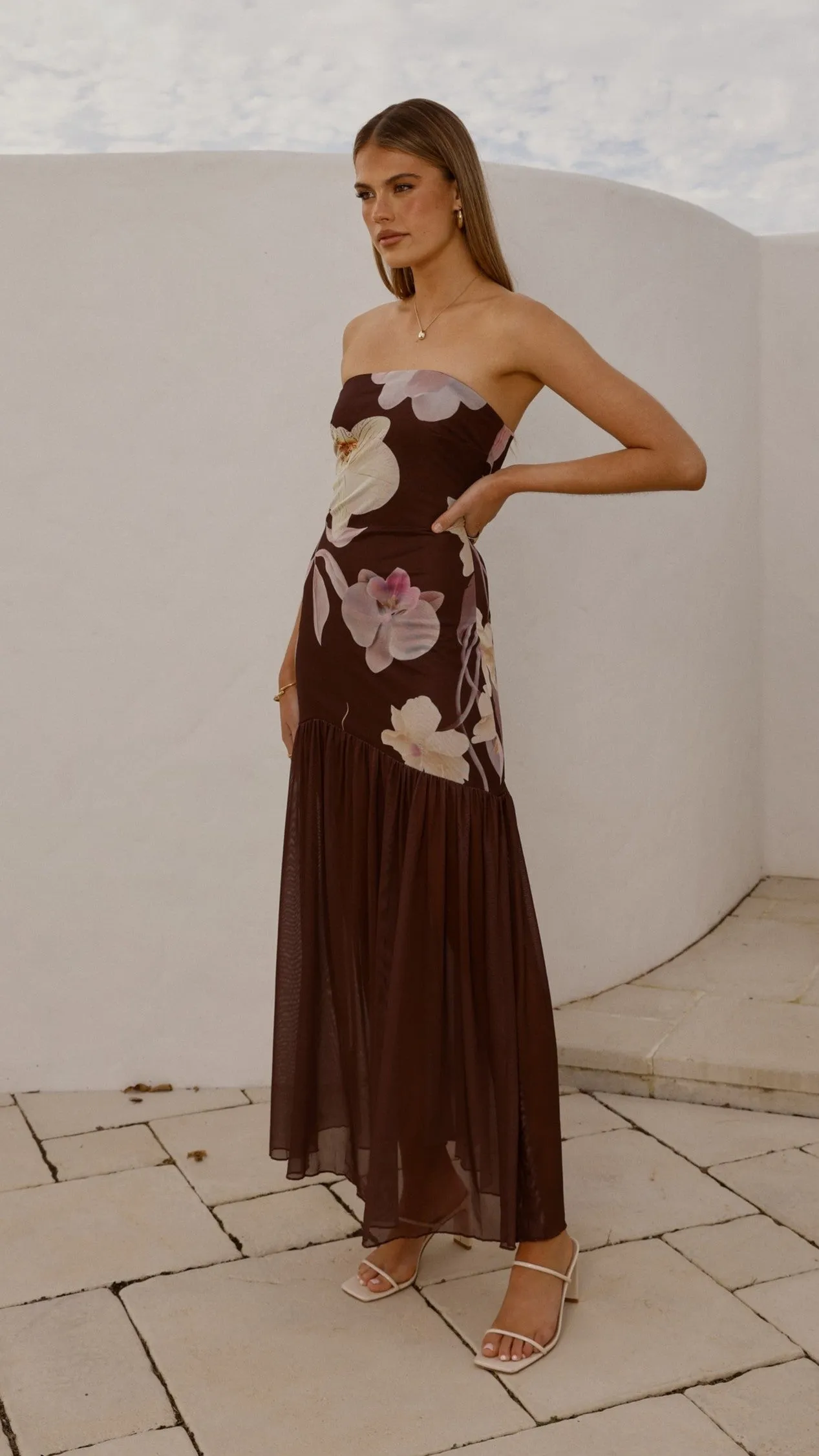 Elle Maxi Dress - Brown Floral sold by Billy J product image thumbnail 5