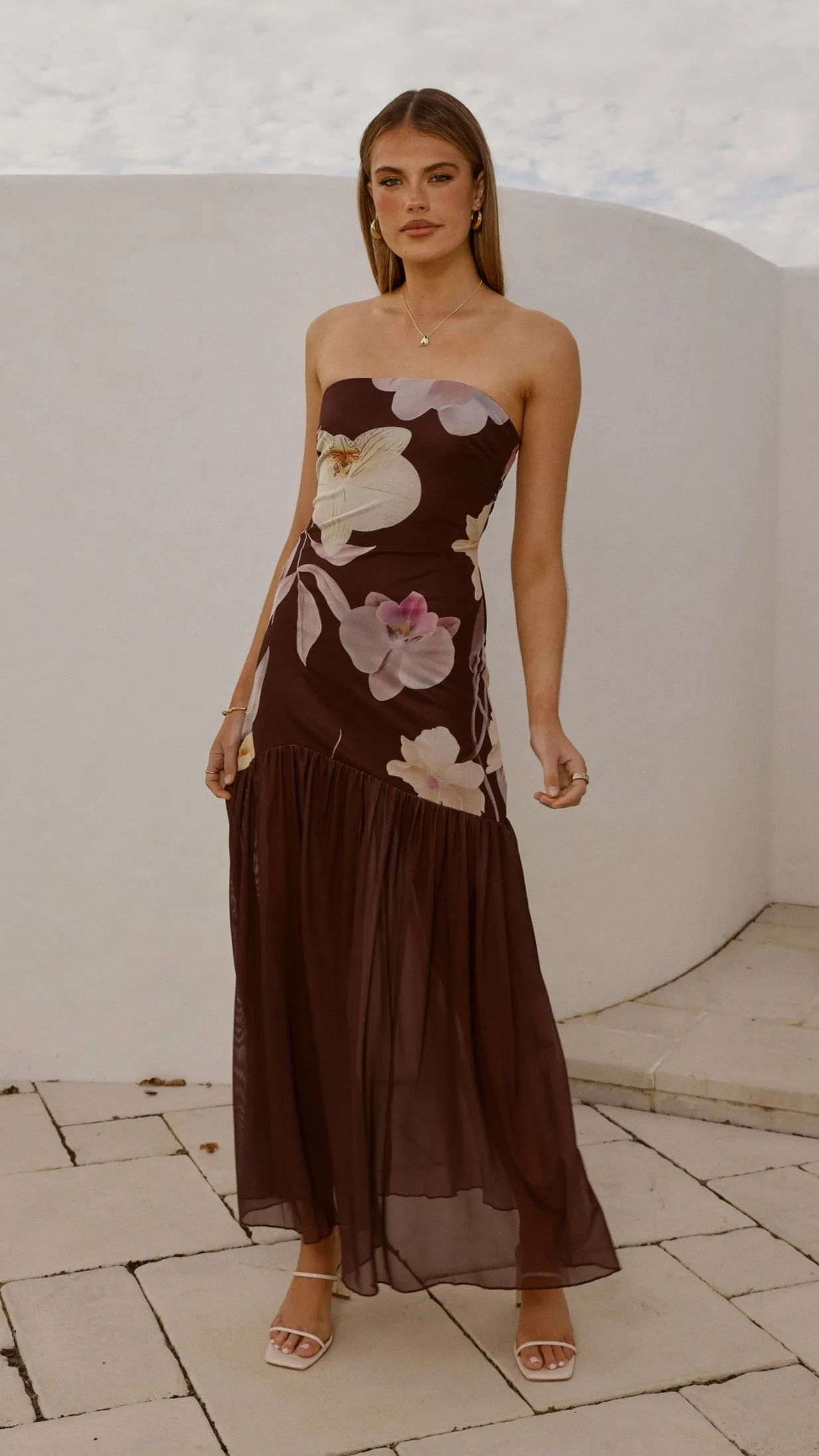 Elle Maxi Dress - Brown Floral sold by Billy J product image thumbnail 4