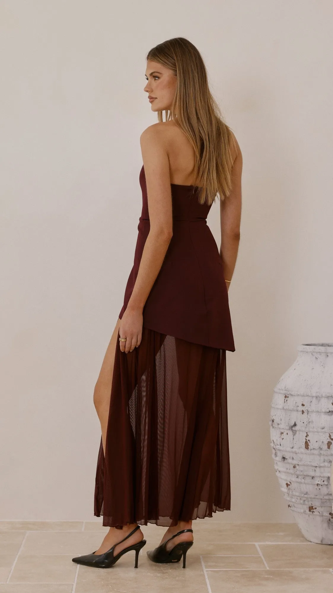 Fenella Asymmetrical Maxi Dress - Plum sold by Billy J product image thumbnail 2