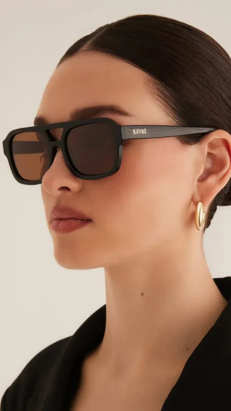 The Del Ray Sunglasses - Black / Brown sold by Billy J