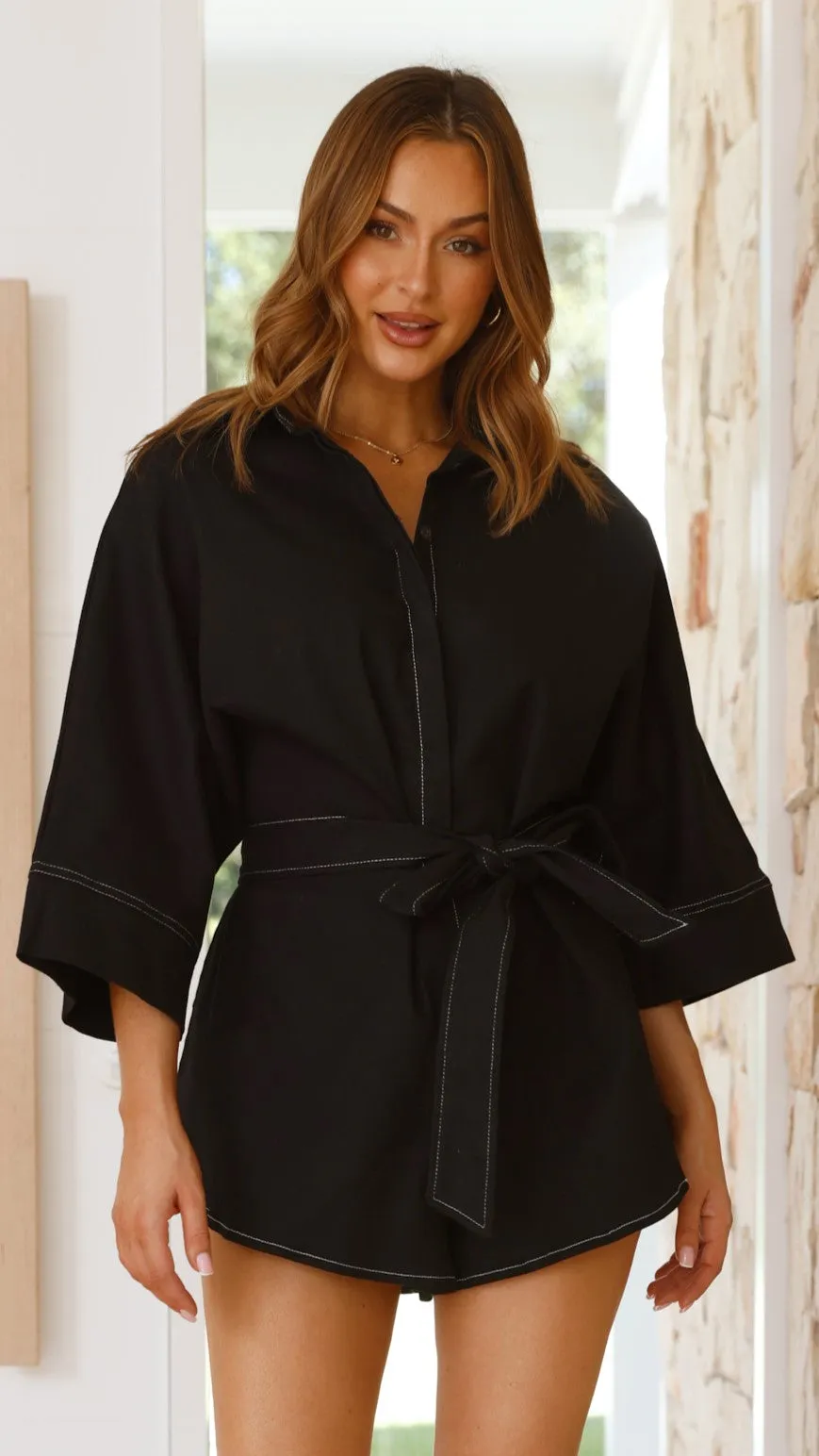 Jailie Playsuit - Black sold by Billy J