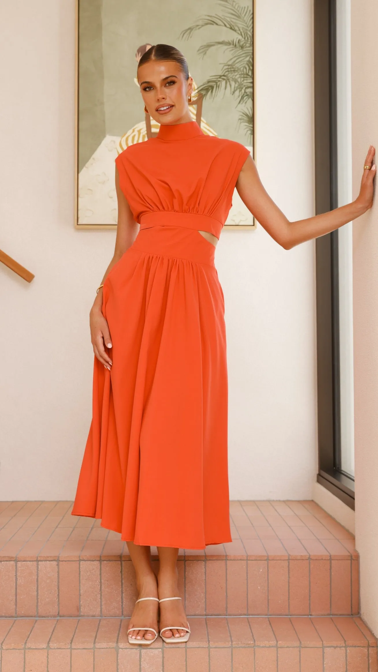 Maddison Midi Dress - Orange sold by Billy J product image thumbnail 5