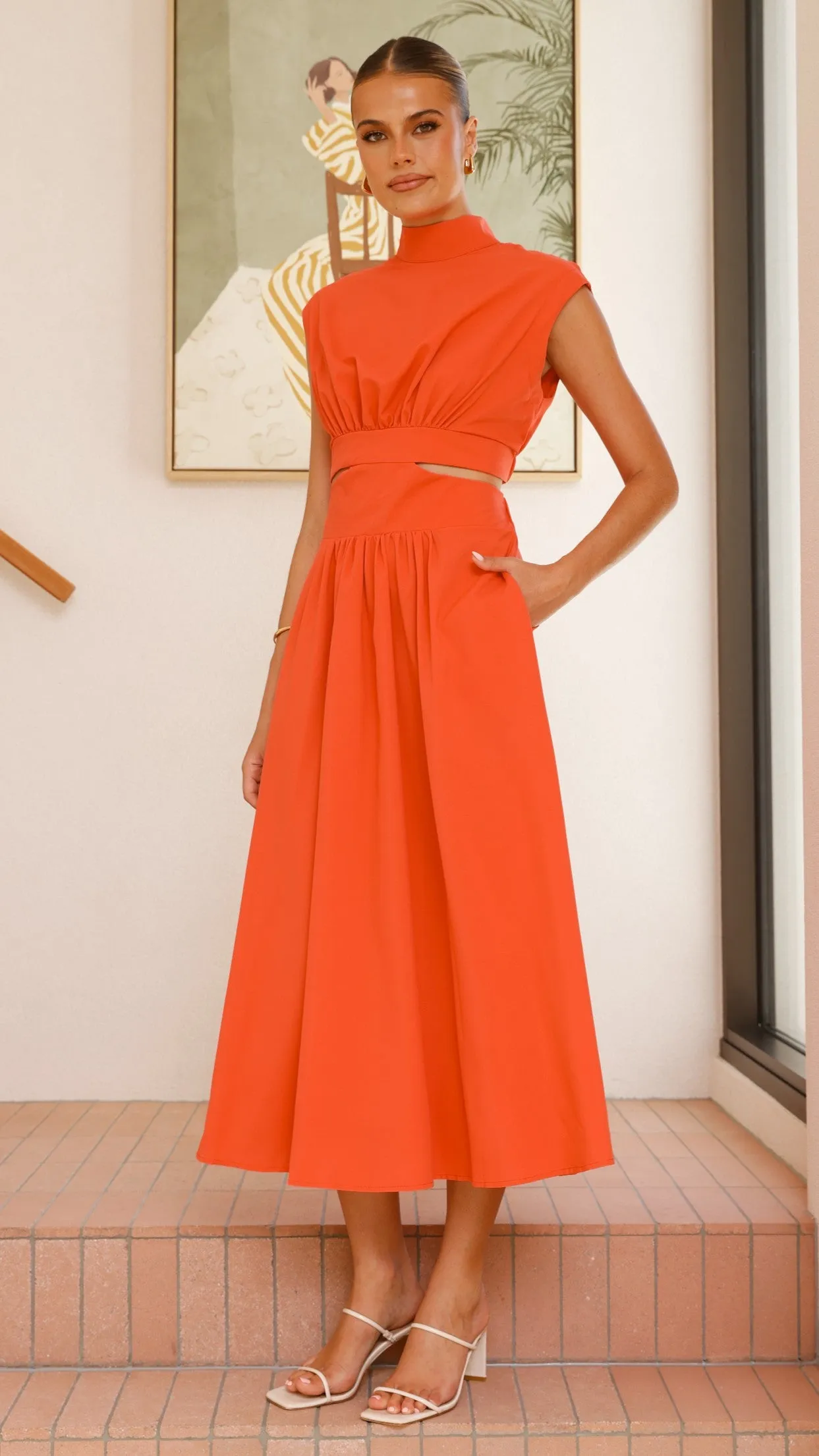 Maddison Midi Dress - Orange sold by Billy J product image thumbnail 4