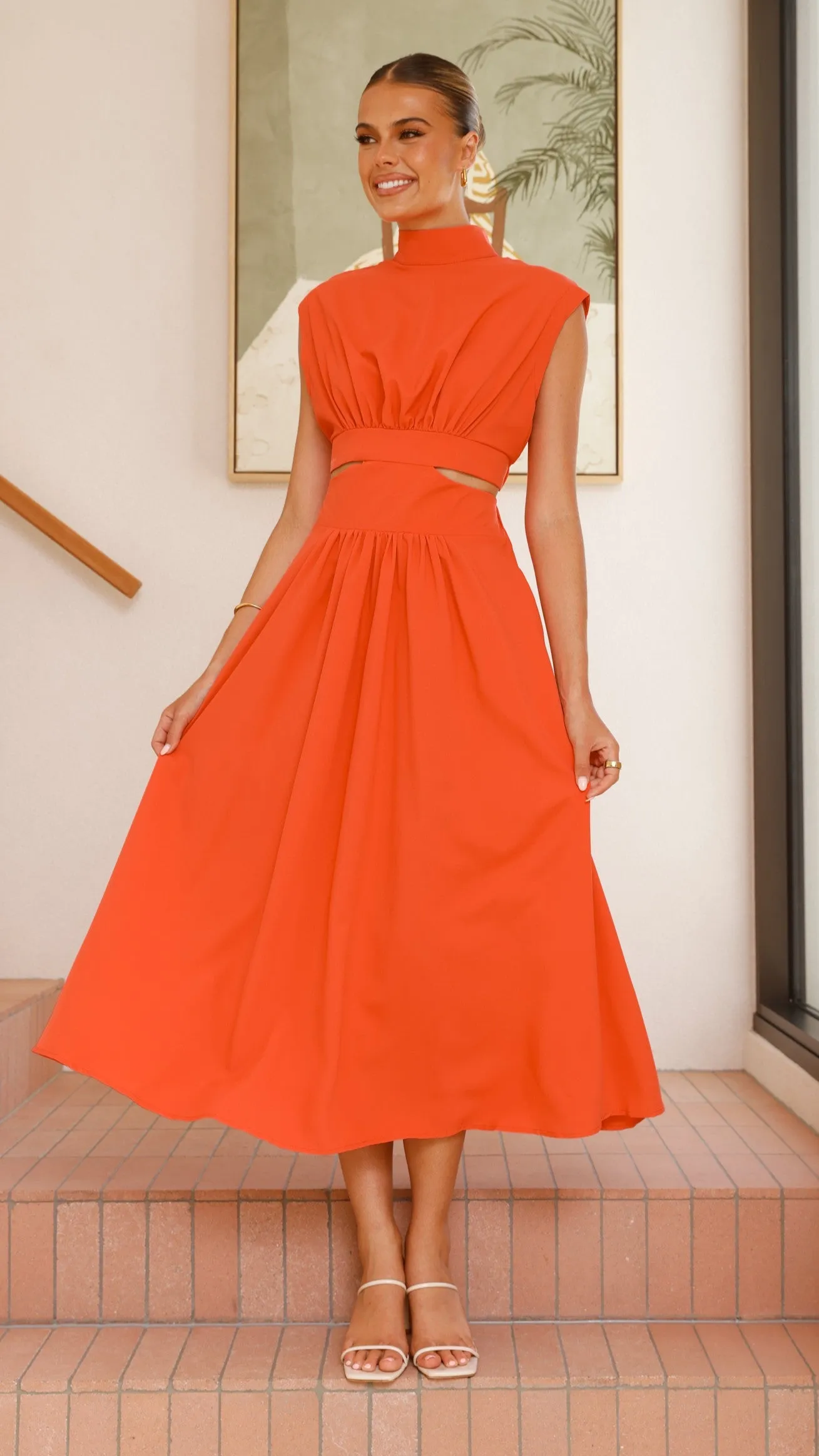 Maddison Midi Dress - Orange sold by Billy J product image thumbnail 3