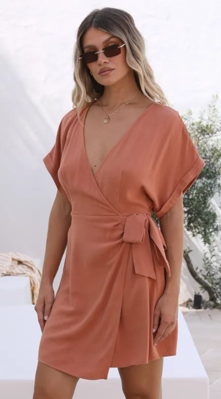 Rae Mini Dress - Rust sold by Billy J