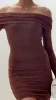 Isadora Off Shoulder Mini Dress - Chocolate sold by Billy J