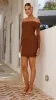 Isadora Off Shoulder Mini Dress - Chocolate sold by Billy J