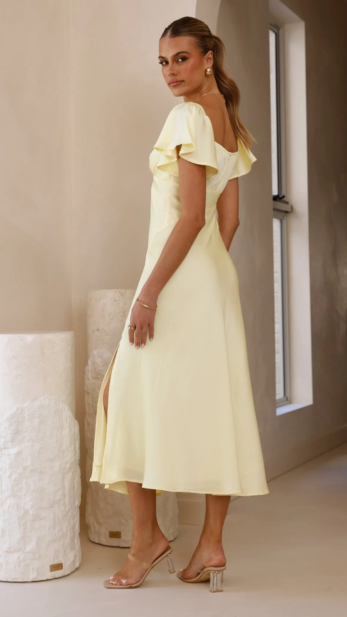 Louisa Midi Dress - Yellow sold by Billy J product image thumbnail 3