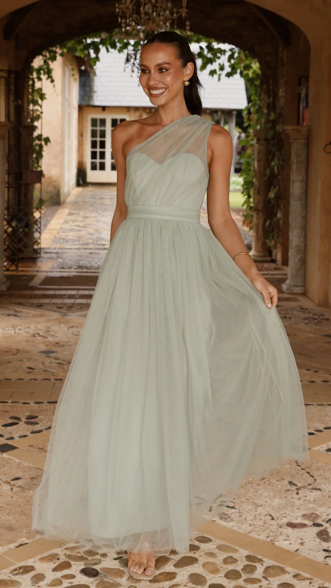 Talissa Tulle Maxi Dress - Sage sold by Billy J