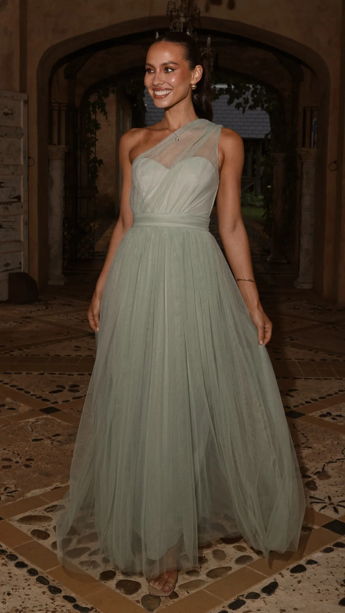 Talissa Tulle Maxi Dress - Sage sold by Billy J product image thumbnail 3