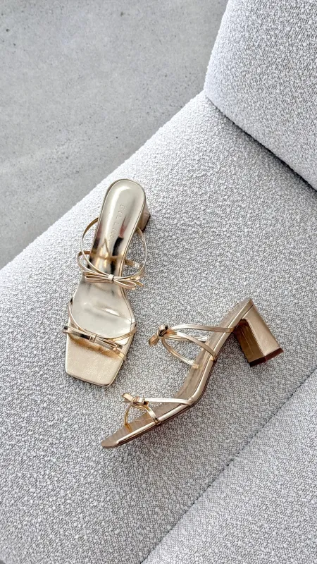 Ilkie Heel - Gold Metallic sold by Billy J