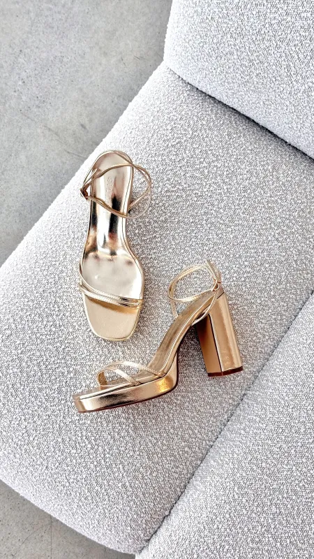 Shiloh Heel - Gold Metallic sold by Billy J