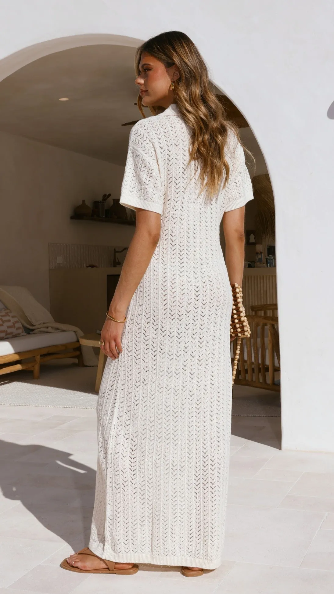 Tiffy Crochet Short Sleeve Maxi Dress - White sold by Billy J product image thumbnail 2