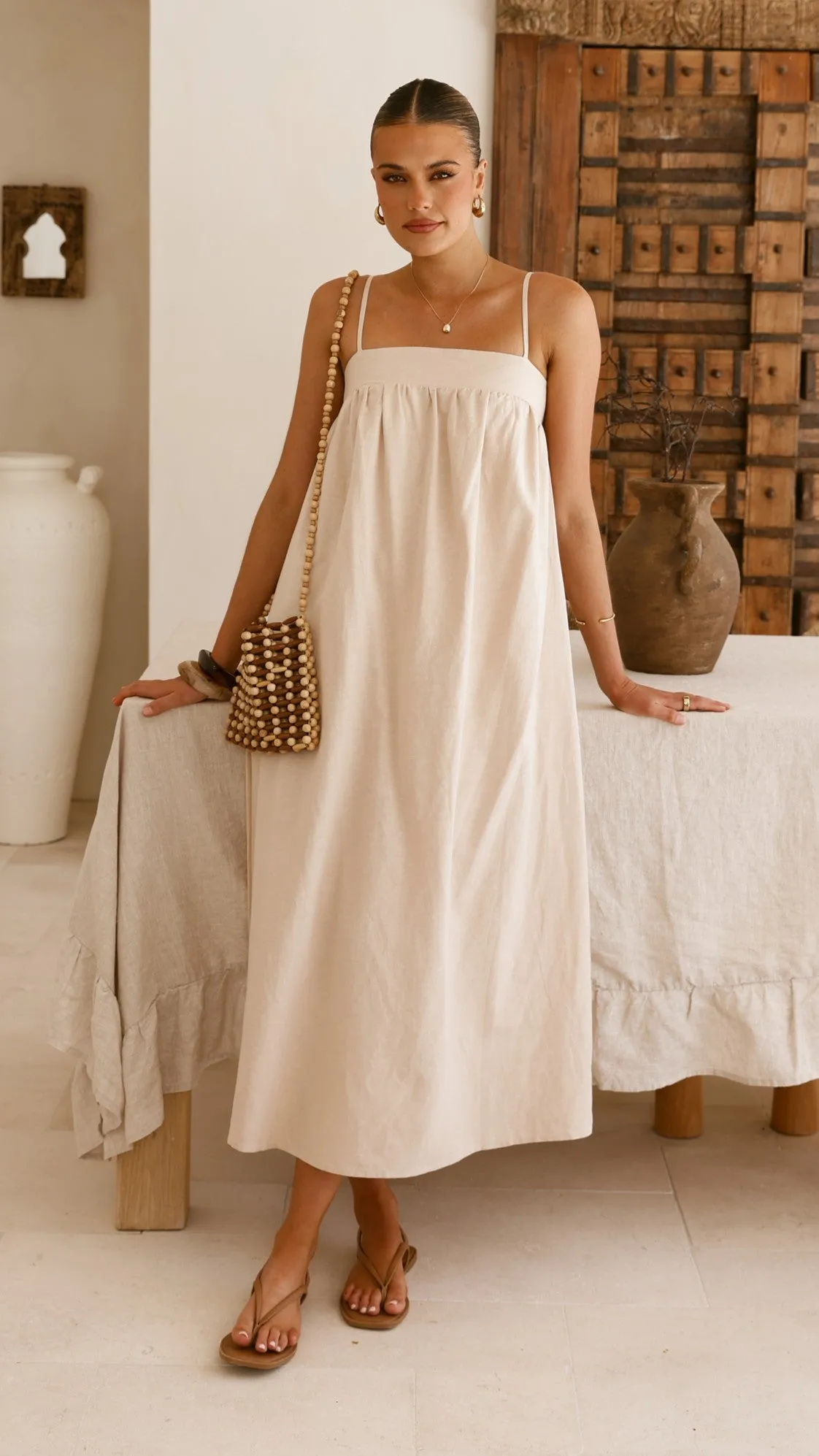 Gracia Maxi Dress - Beige sold by Billy J