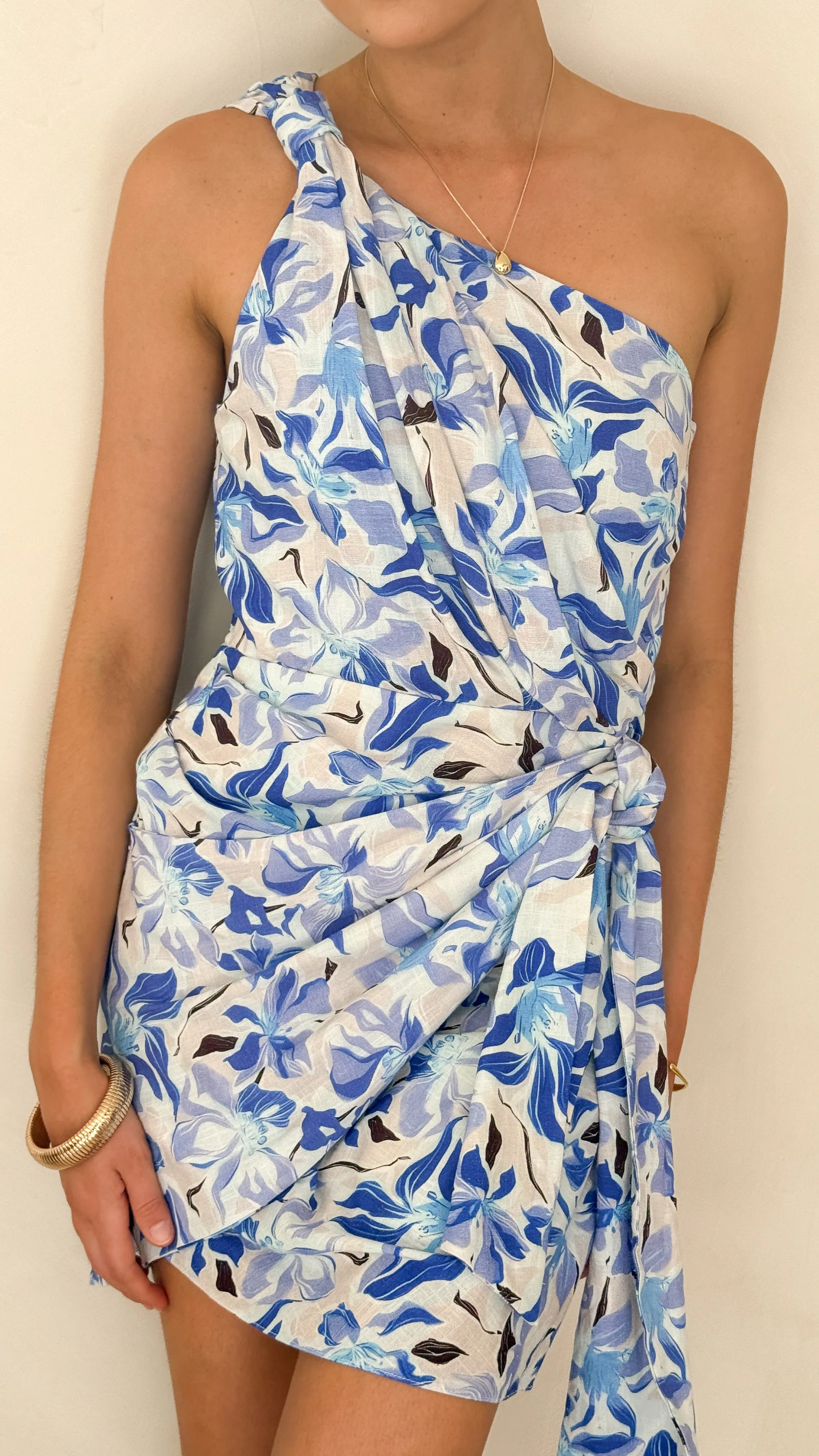 Ariana Mini Dress - Blue/White Print sold by Billy J product image thumbnail 3