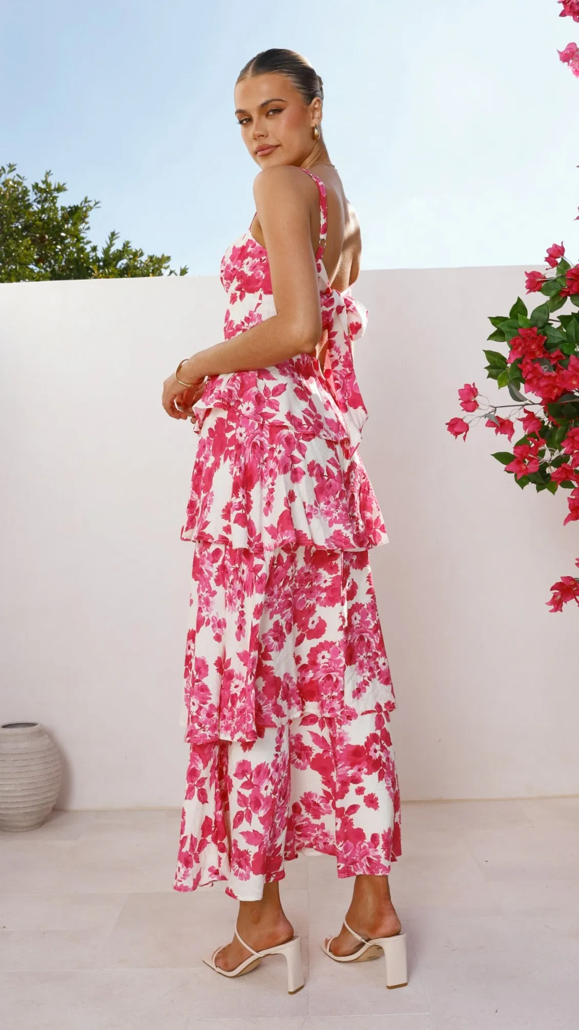 Odilia Maxi Dress - Pink/White Floral sold by Billy J product image thumbnail 2