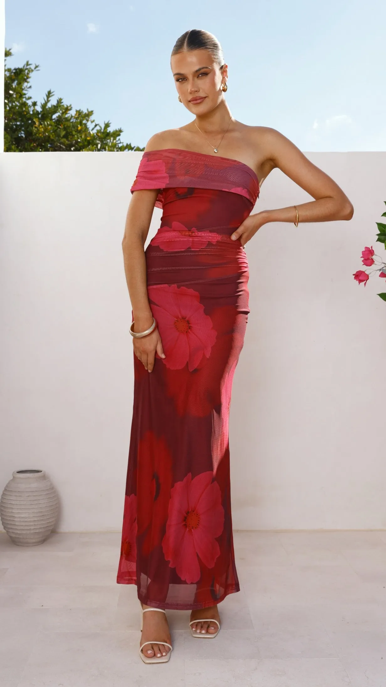 Jelani Maxi Dress - Red Floral sold by Billy J