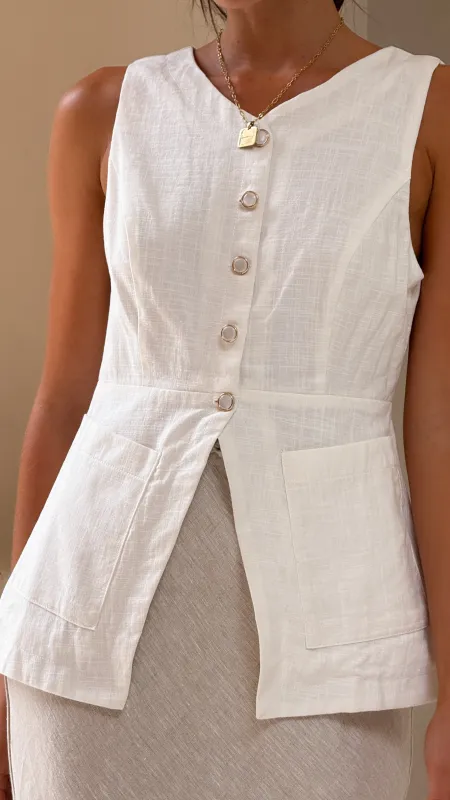 Amber Top - White sold by Billy J