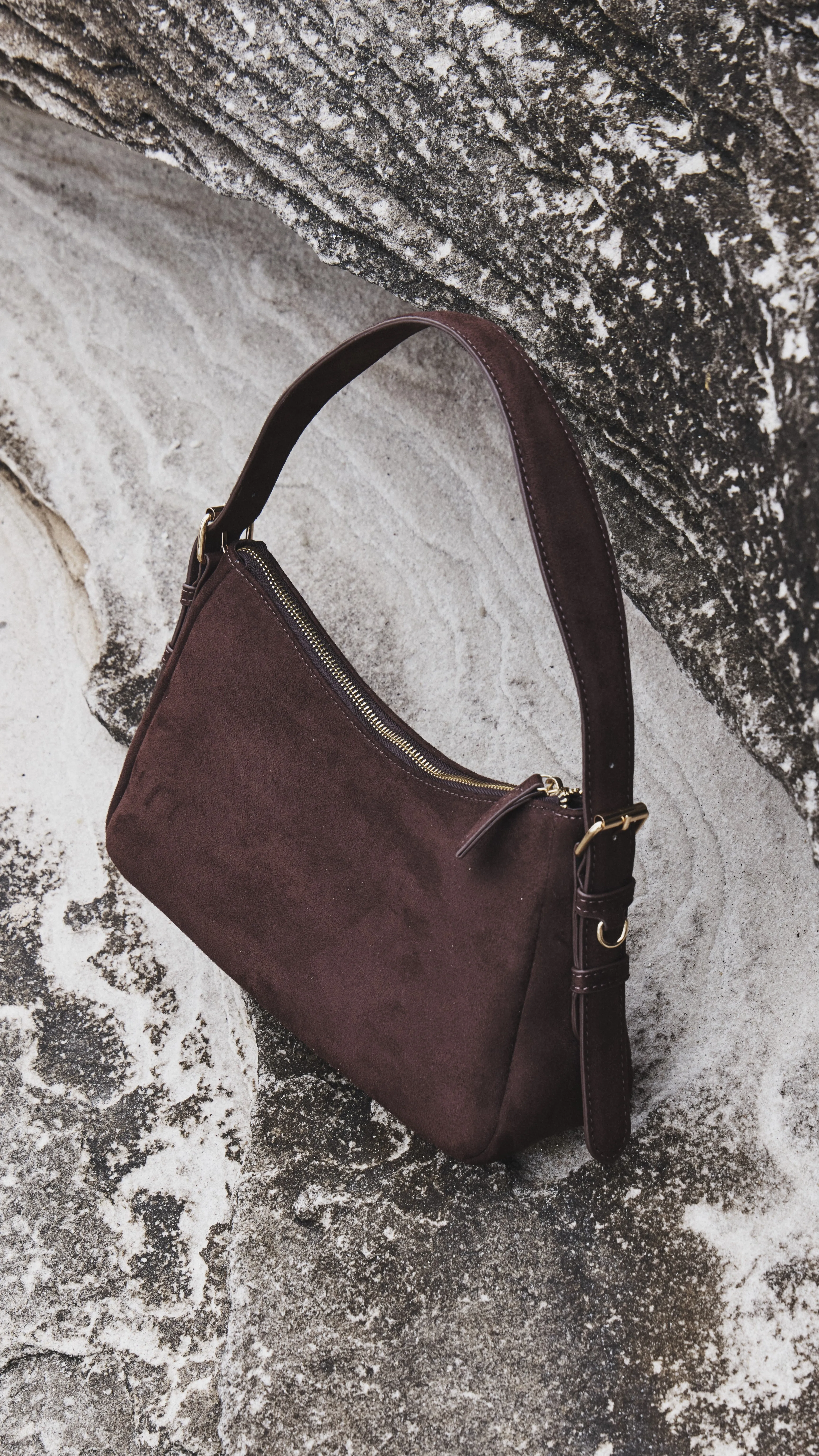 Allegra Shoulder Bag - Chocolate Suede sold by Billy J product image thumbnail 2