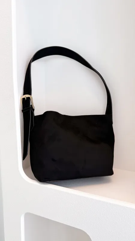 Freya Shoulder Bag - Black Suede sold by Billy J