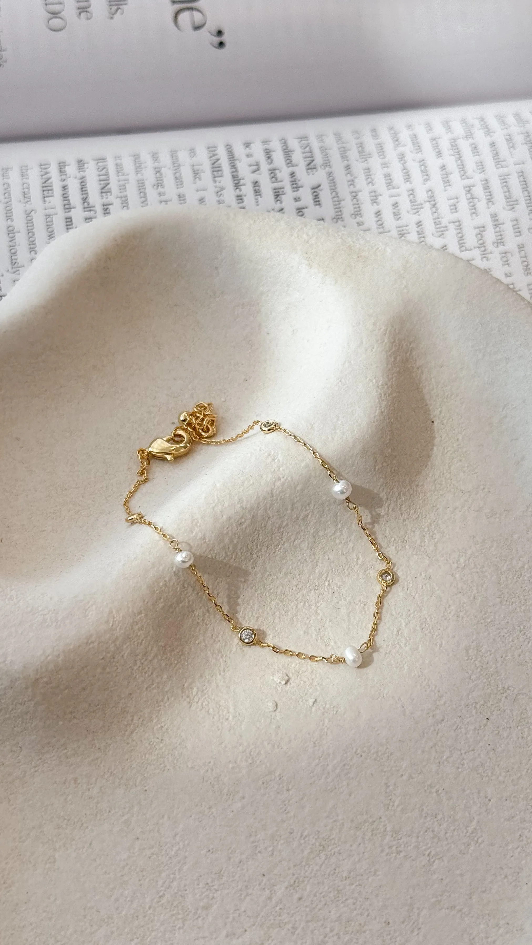 Nina Bracelet - Gold / Pearl sold by Billy J