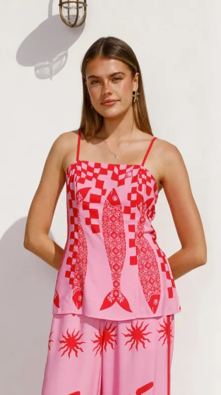 Kerra Top - Pink/Red Tide sold by Billy J