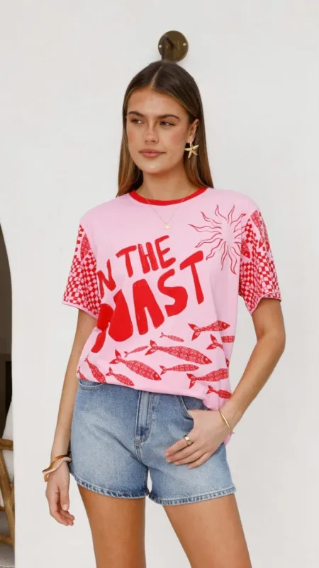 Florrie Tee - Pink/Red Tide sold by Billy J