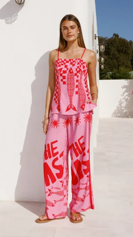 Kanya Pants - Pink/Red Tide sold by Billy J