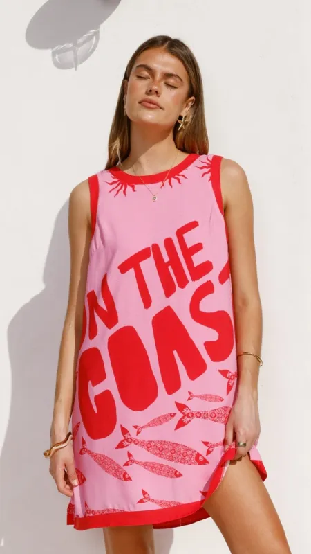 Amara Mini Dress - Pink/Red Tide sold by Billy J