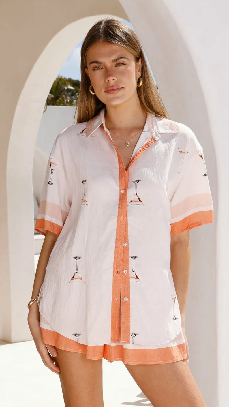 Kamella Button Up Shirt - Peach Martini sold by Billy J