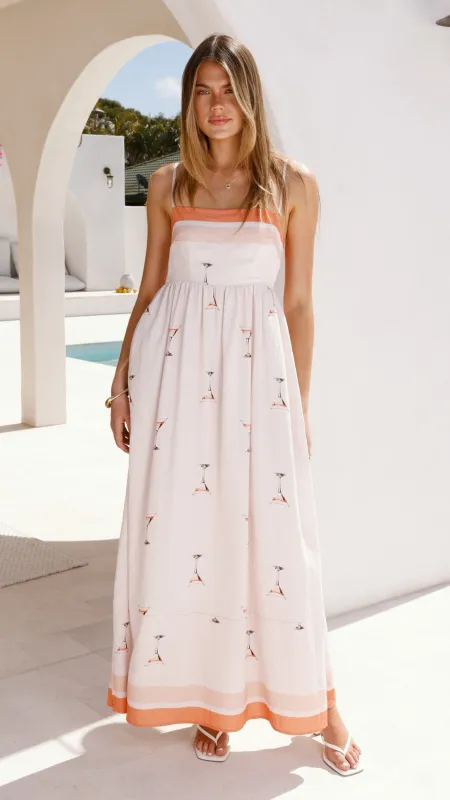 Penny Maxi Dress - Peach Martini sold by Billy J