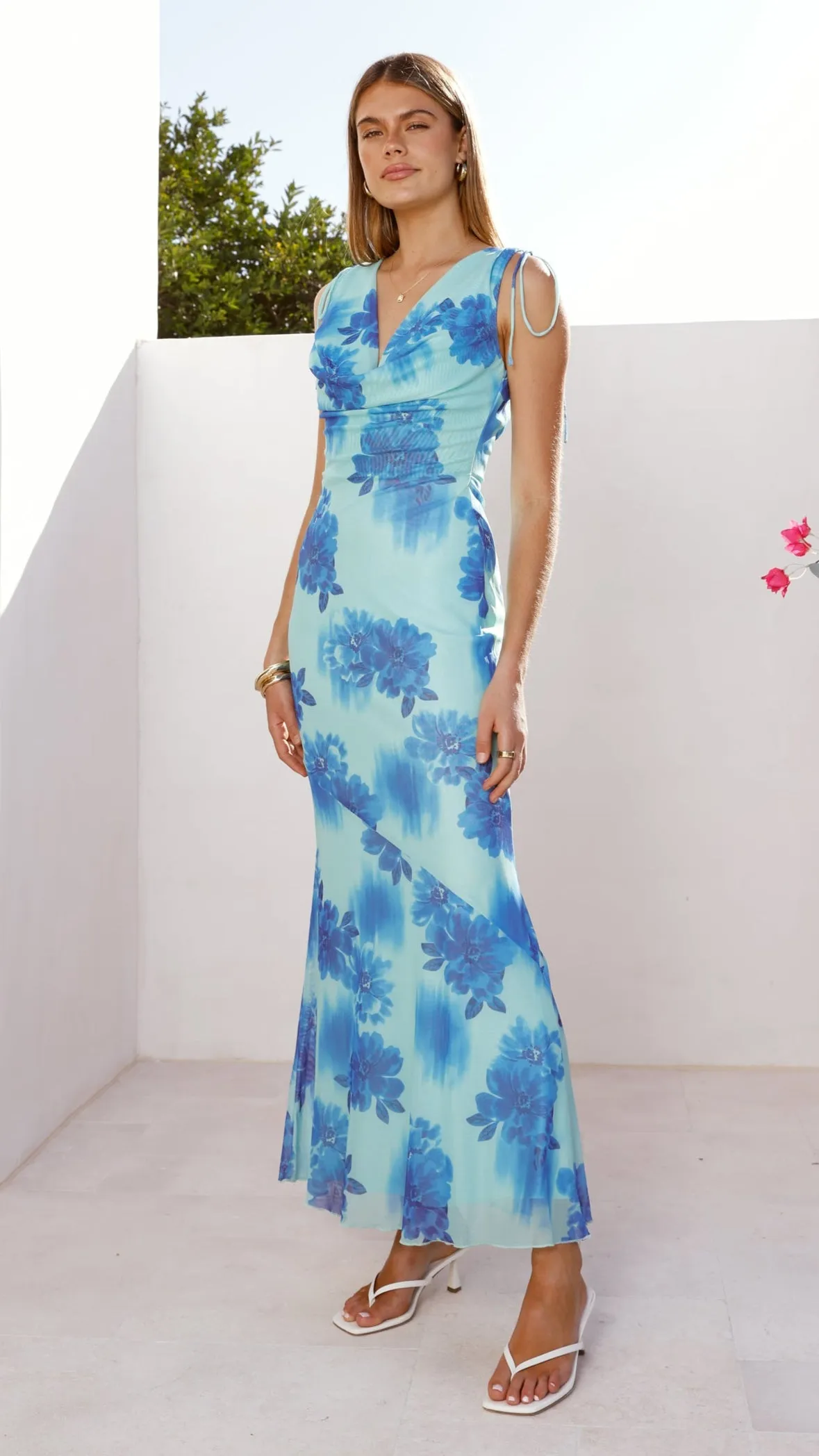 Nikova Maxi Dress - Blue Floral sold by Billy J product image thumbnail 5
