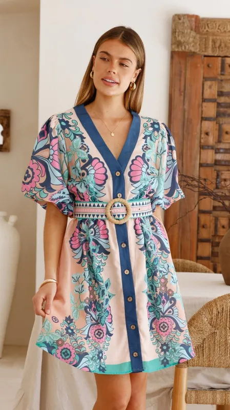 Dali Mini Dress - Island Bloom Pink sold by Billy J