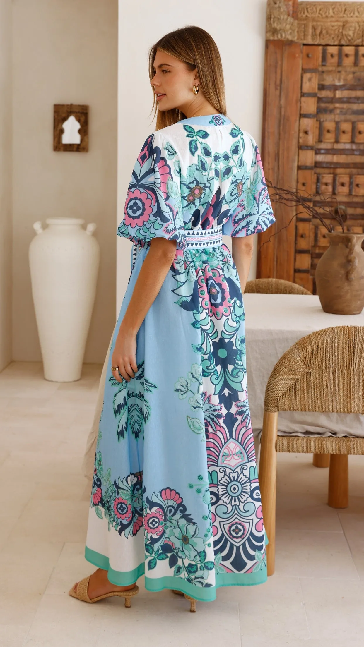 Dali Maxi Dress - Island Bloom Blue sold by Billy J product image thumbnail 2