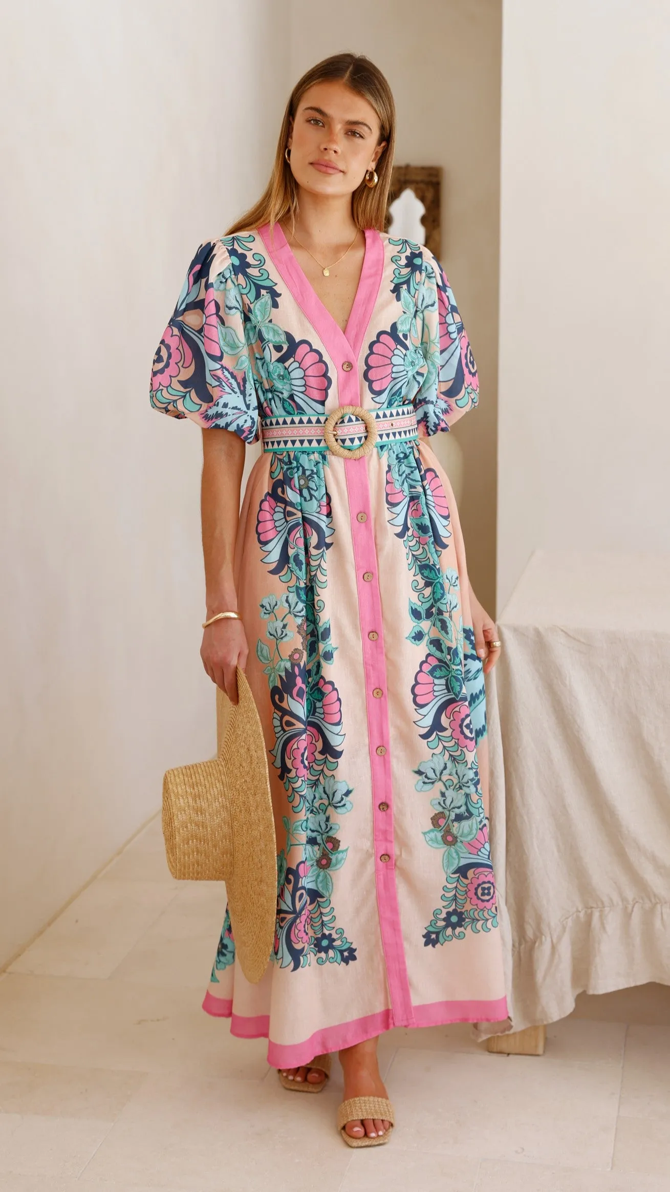 Dali Maxi Dress - Island Bloom Pink sold by Billy J