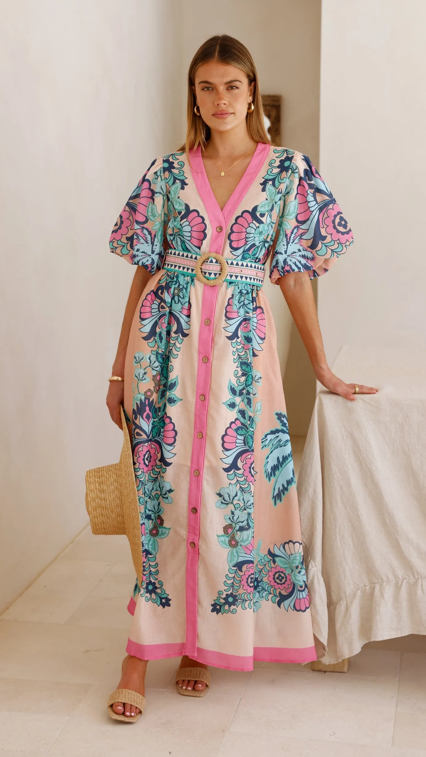 Dali Maxi Dress - Island Bloom Pink sold by Billy J product image thumbnail 3