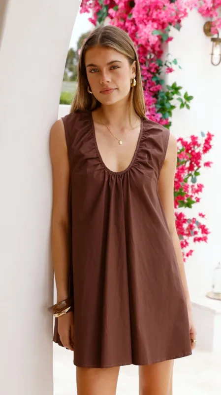 Vanessa Mini Dress - Chocolate sold by Billy J