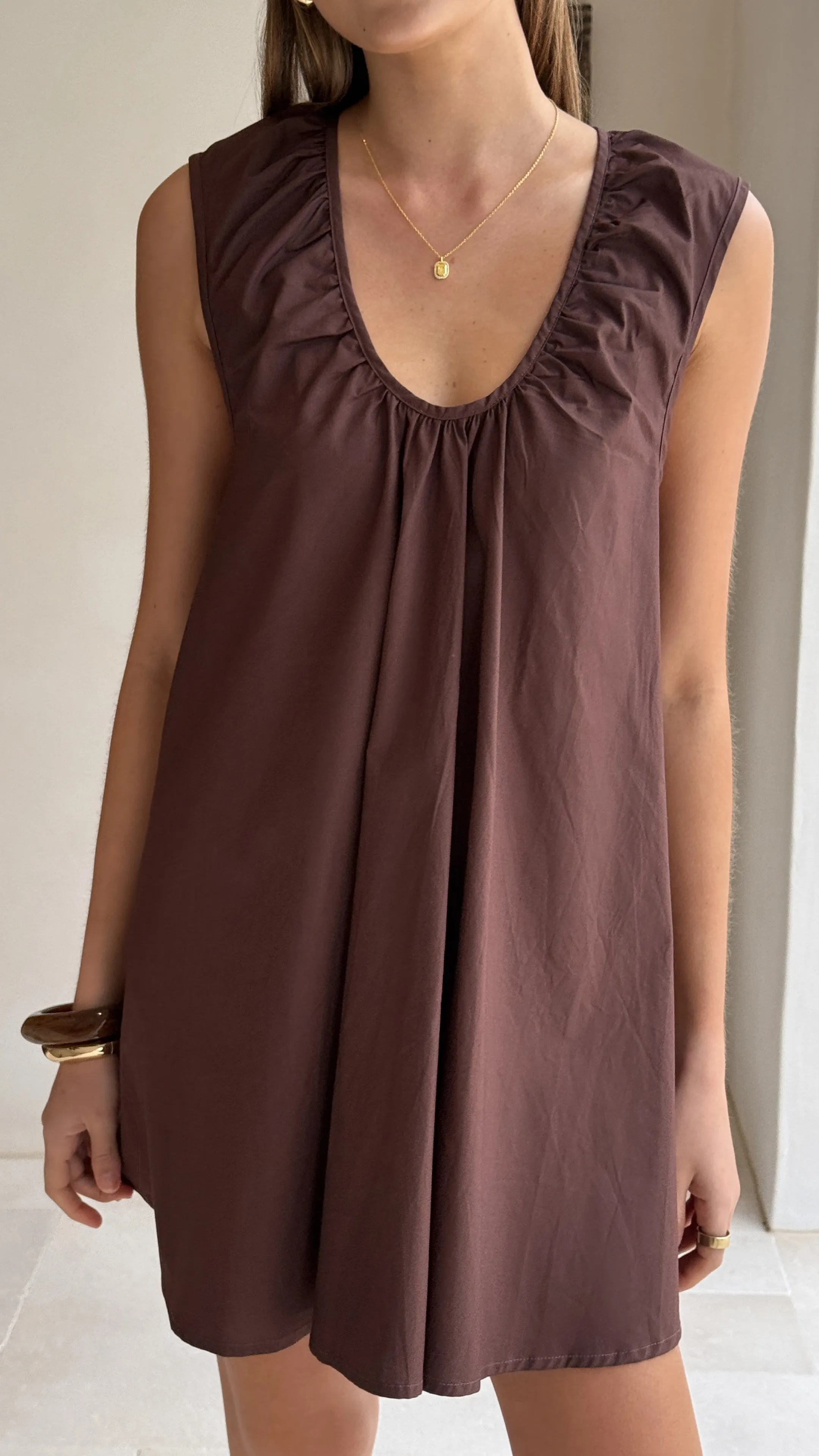 Vanessa Oversized Mini Dress - Chocolate sold by Billy J product image thumbnail 4