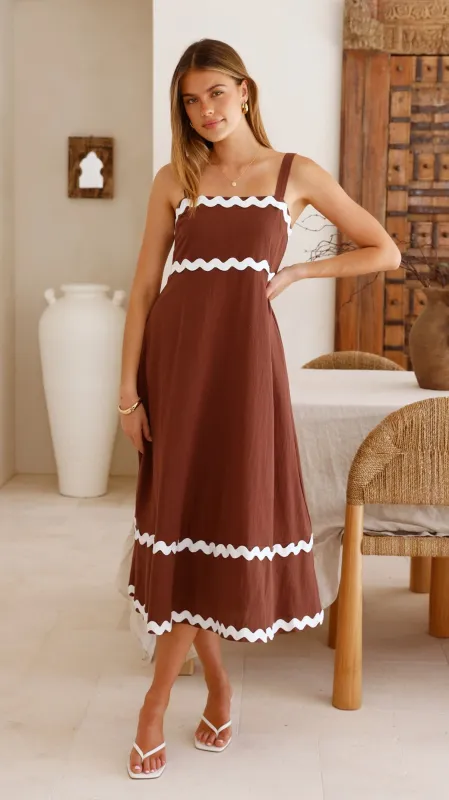 Ali Midi Dress - Chocolate sold by Billy J