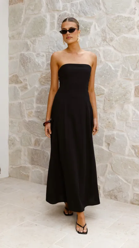 Astrid Strapless Maxi Dress - Black sold by Billy J