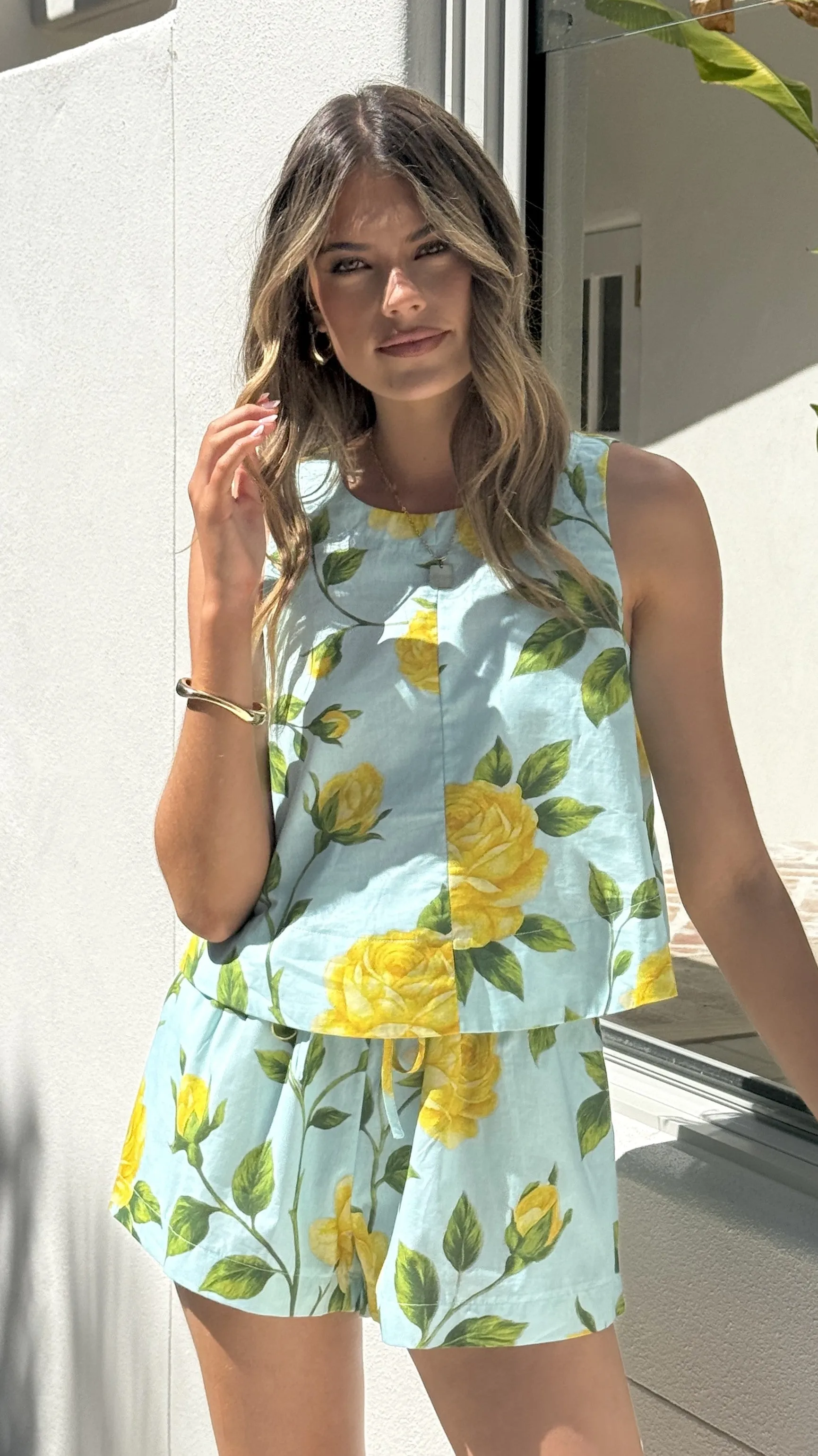 Charmain Top - Lemon/Aqua Floral sold by Billy J product image thumbnail 5