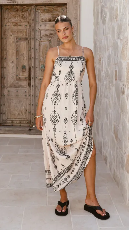 Samara Maxi Dress - Cream/Black sold by Billy J